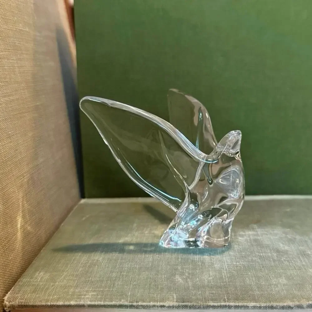 FC 83 France Glass Bird Figurine • Clear Art Glass • 3.25”